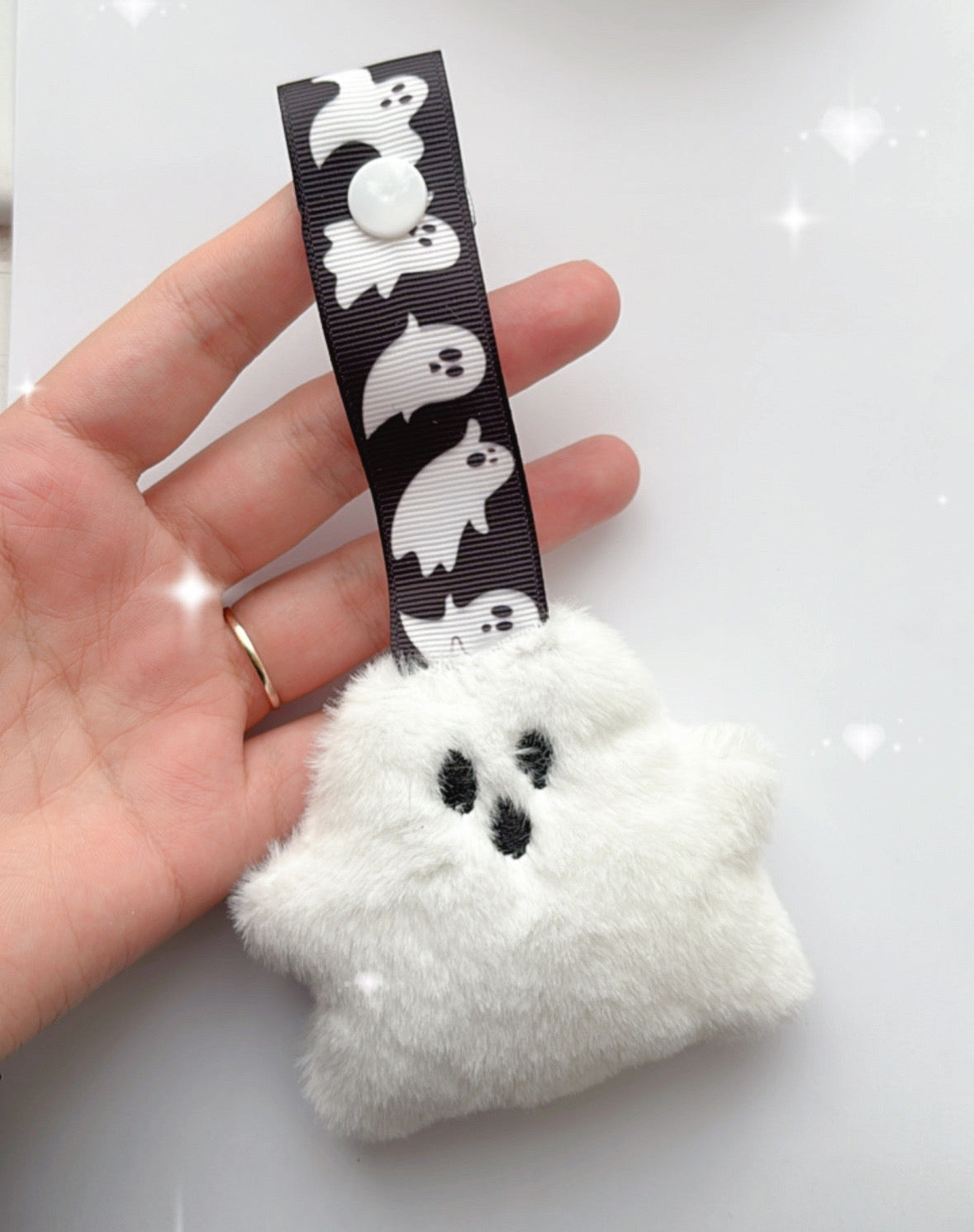 Ghost plush paci clip