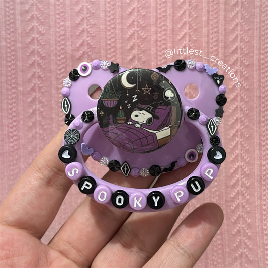 Spooky pup deco paci